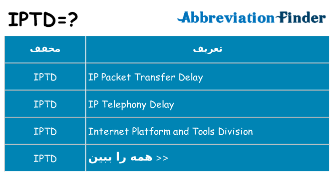 چه iptd برای ایستادن؟