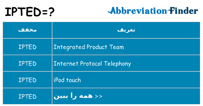 چه ipted برای ایستادن؟
