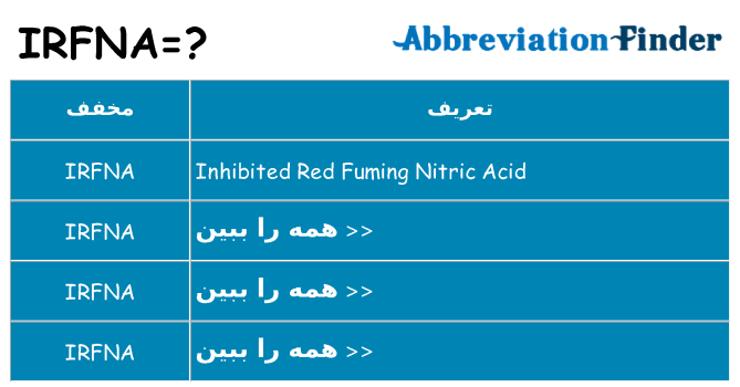 چه irfna برای ایستادن؟
