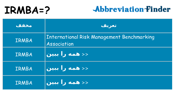 چه irmba برای ایستادن؟