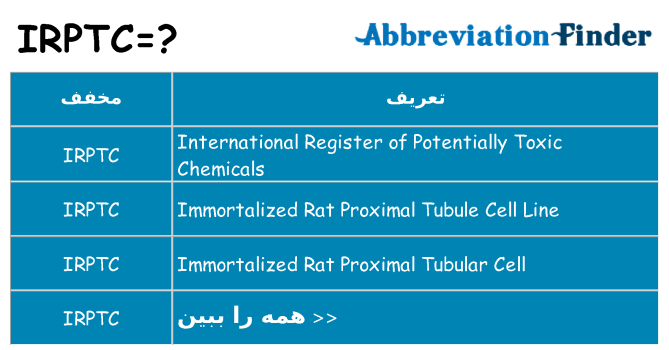 چه irptc برای ایستادن؟