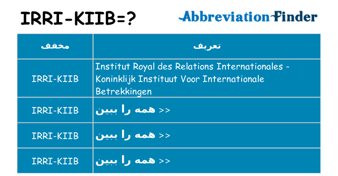 چه irri-kiib برای ایستادن؟