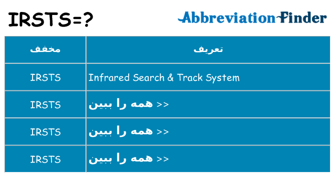 چه irsts برای ایستادن؟