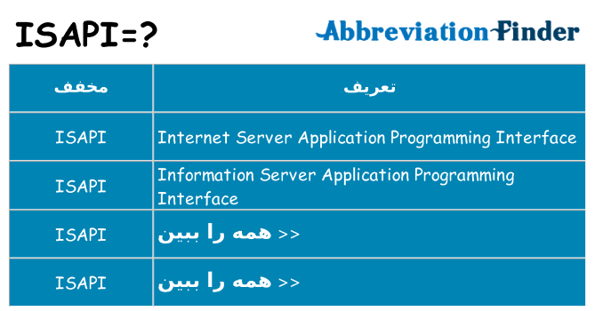 چه isapi برای ایستادن؟