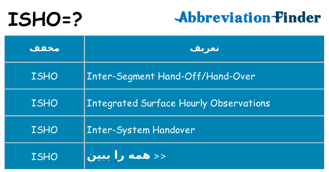 چه isho برای ایستادن؟