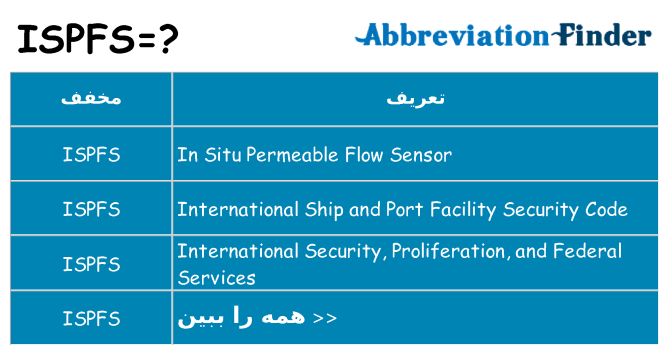 چه ispfs برای ایستادن؟