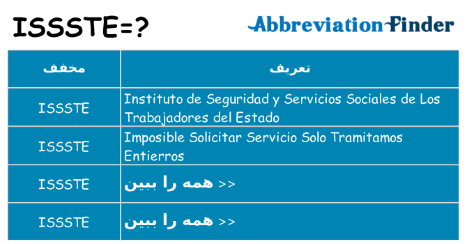 چه issste برای ایستادن؟