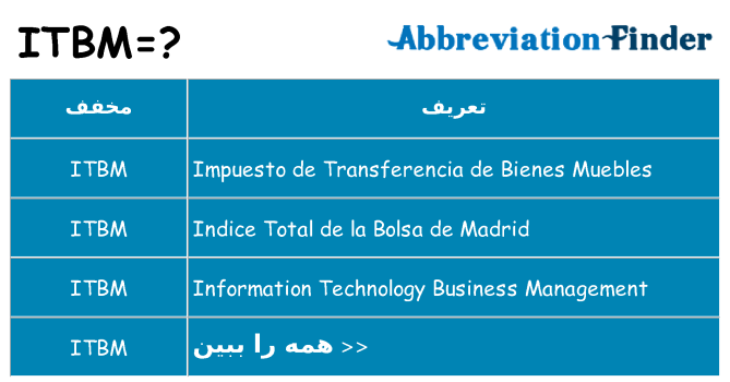 چه itbm برای ایستادن؟