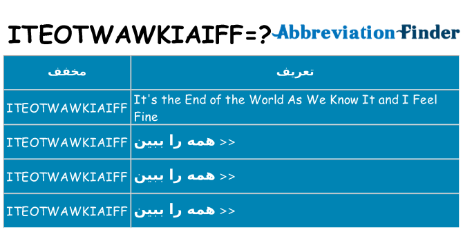 چه iteotwawkiaiff برای ایستادن؟