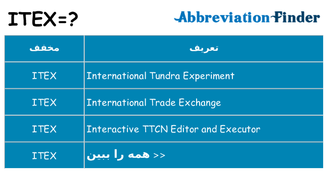 چه itex برای ایستادن؟
