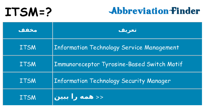 چه itsm برای ایستادن؟