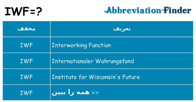 چه iwf برای ایستادن؟