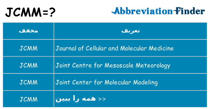 چه jcmm برای ایستادن؟