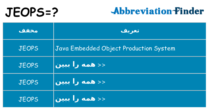 چه jeops برای ایستادن؟