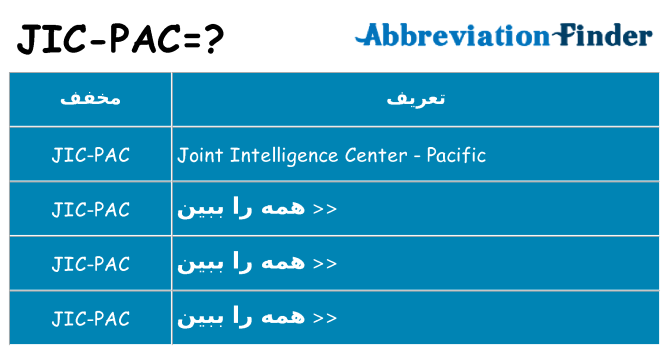 چه jic-pac برای ایستادن؟