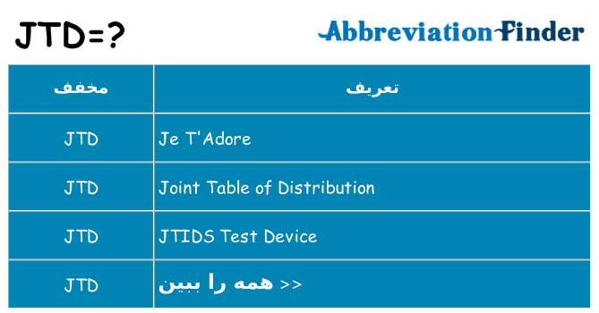 چه jtd برای ایستادن؟
