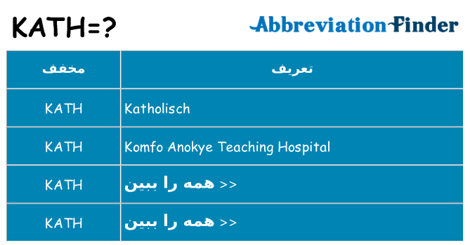چه kath برای ایستادن؟