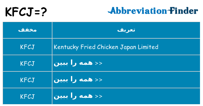 چه kfcj برای ایستادن؟