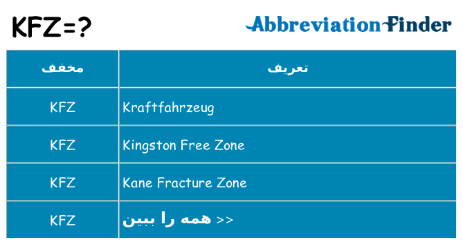 چه kfz برای ایستادن؟