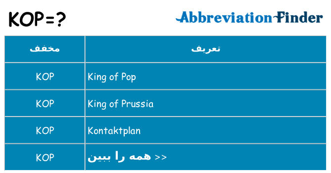چه kop برای ایستادن؟