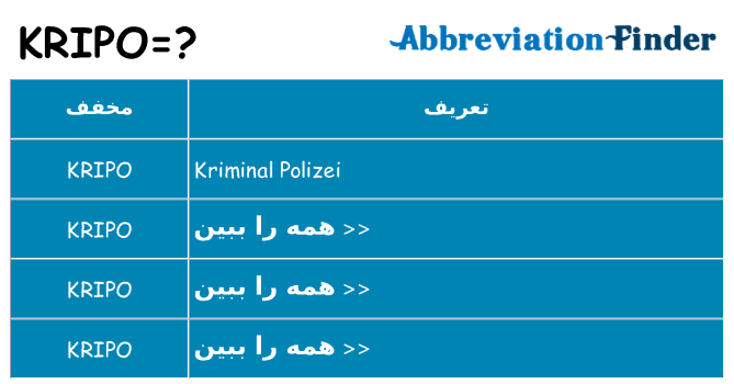 چه kripo برای ایستادن؟