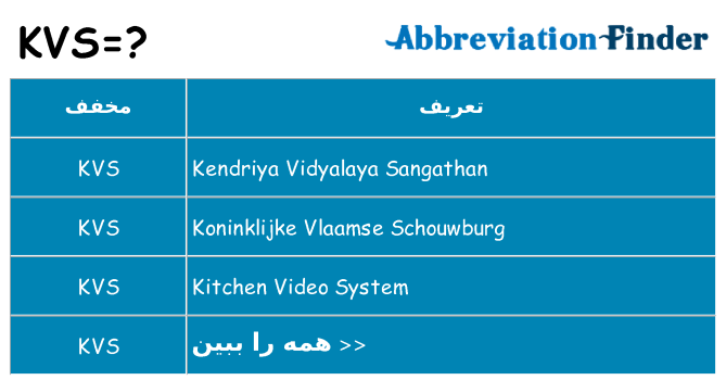 چه kvs برای ایستادن؟