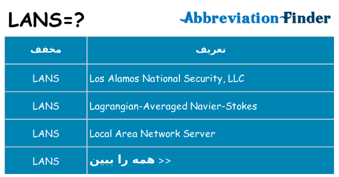 چه lans برای ایستادن؟