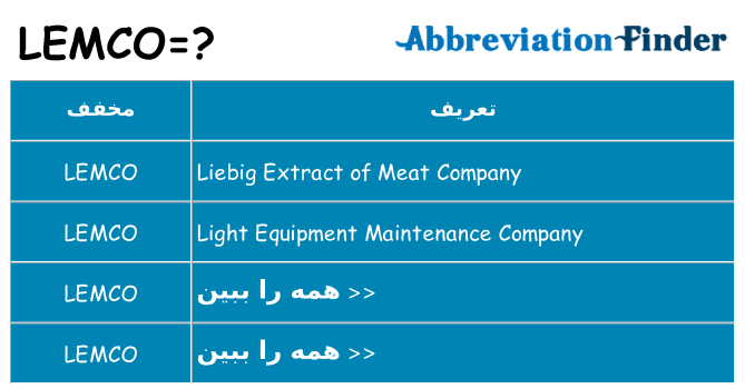 چه lemco برای ایستادن؟