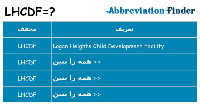 چه lhcdf برای ایستادن؟