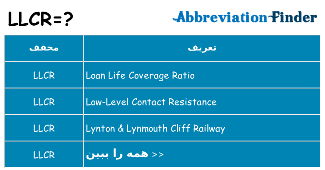 چه llcr برای ایستادن؟