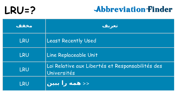 چه lru برای ایستادن؟