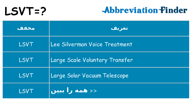 چه lsvt برای ایستادن؟
