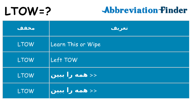چه ltow برای ایستادن؟