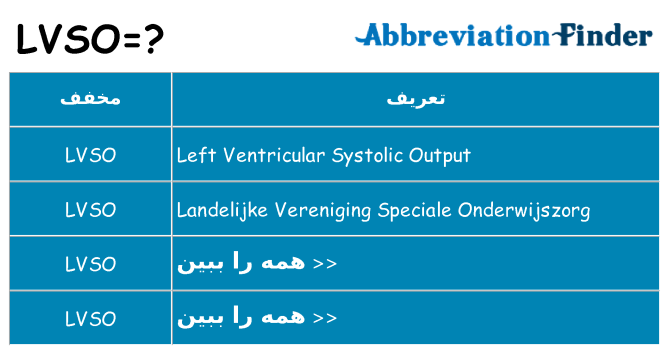 چه lvso برای ایستادن؟