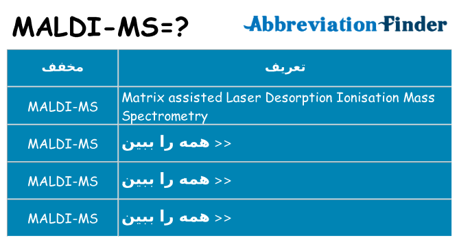 چه maldi-ms برای ایستادن؟