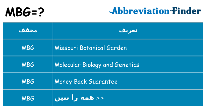 چه mbg برای ایستادن؟