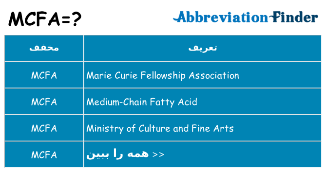 چه mcfa برای ایستادن؟