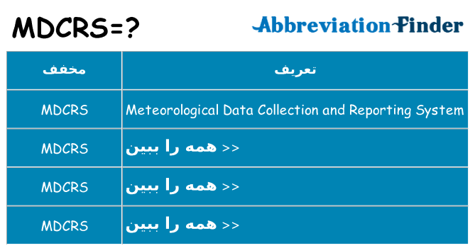 چه mdcrs برای ایستادن؟