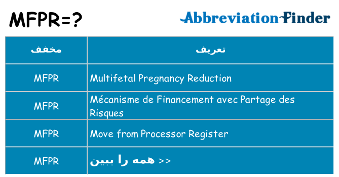 چه mfpr برای ایستادن؟