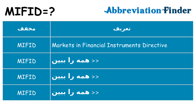 چه mifid برای ایستادن؟