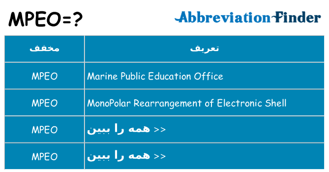چه mpeo برای ایستادن؟