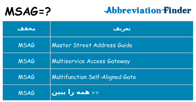 چه msag برای ایستادن؟