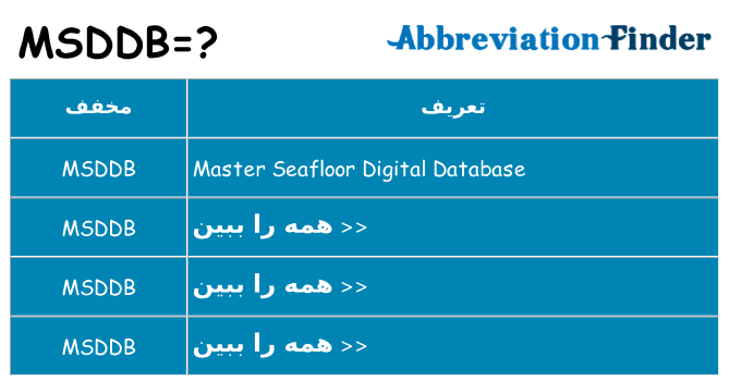 چه msddb برای ایستادن؟