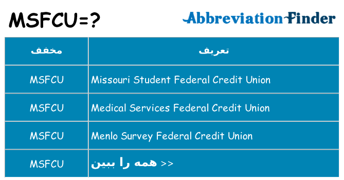 چه msfcu برای ایستادن؟