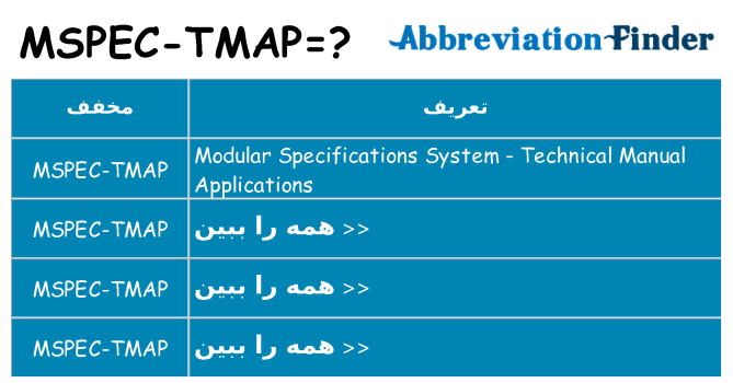 چه mspec-tmap برای ایستادن؟
