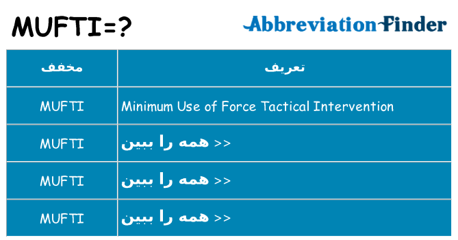 چه mufti برای ایستادن؟