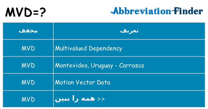 چه mvd برای ایستادن؟