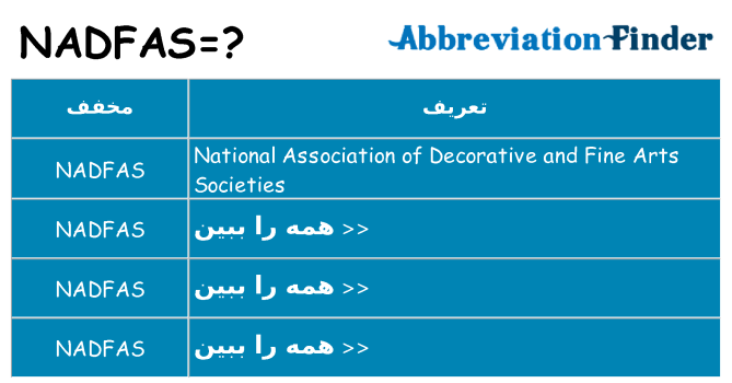 چه nadfas برای ایستادن؟