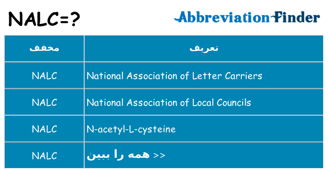 چه nalc برای ایستادن؟