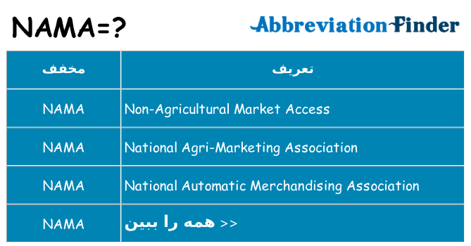 چه nama برای ایستادن؟